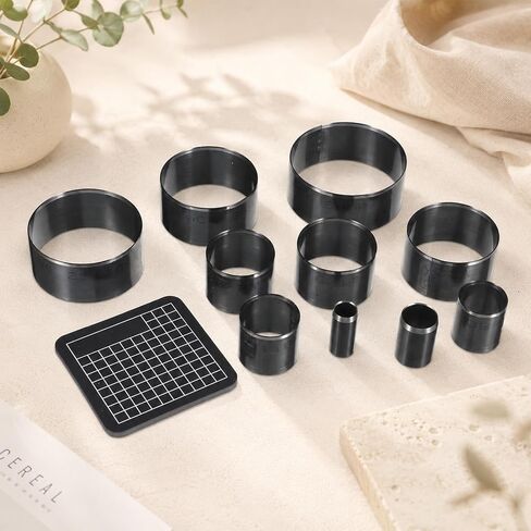 10 Pcs Leather Circle Cutter Tool Set, 15-55 mm Leather Hole Punch Steel Round Punches Cutting Dies Hole Punch Kit High-Carbon Steel Circular Punchs Kit Leathers Holes Punchs Tool for DIY Leathercraft in Kuwait