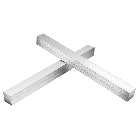 HOZEON 4 PCS 1 x 1 x 12 Inch Aluminum Bar, Square Aluminum Flat Bar, Aluminum 6061 Flat Bar Block General Purpose Tooling Plate, T6511 Solid New Mill Stock for Milling Lathe Work, Silver in Kuwait