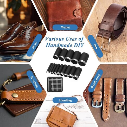 16 PCS Leather Hole Punch Tool Leather Circle Cutter Tool Set Small Circle in Kuwait