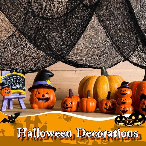 Creepy Cloth Halloween Decorations - 4 PCS 72" x 30" Halloween Creepy Cloth, Black Halloween Gauze Cloth, Scary Black Cheesecloth, Spooky Fabric for Indoor Outdoor Home Decor in Kuwait