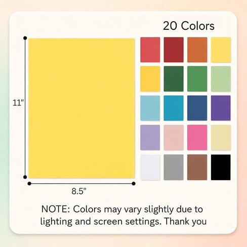 Mr. Pen- Colored Cardstock Bulk, 8.5" x 11", 300 Sheets, 20 Colors, 180 GSM in Kuwait