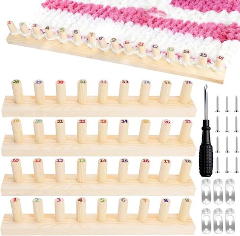 LynxLink 60 inch Chunky Blankets Loom Knitting Looms for Chunky Blanket with Numbered Pegs, Adjustable Foldable Portable Extra Large Loom for Beginners, DIY Enthusiasts,for Chunky Knitting Lovers in Kuwait