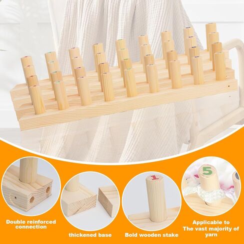LynxLink 60 inch Chunky Blankets Loom Knitting Looms for Chunky Blanket with Numbered Pegs, Adjustable Foldable Portable Extra Large Loom for Beginners, DIY Enthusiasts,for Chunky Knitting Lovers in Kuwait