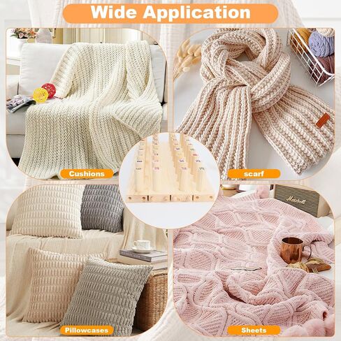 LynxLink 60 inch Chunky Blankets Loom Knitting Looms for Chunky Blanket with Numbered Pegs, Adjustable Foldable Portable Extra Large Loom for Beginners, DIY Enthusiasts,for Chunky Knitting Lovers in Kuwait