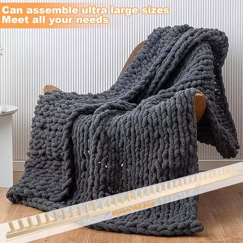 LynxLink 60 inch Chunky Blankets Loom Knitting Looms for Chunky Blanket with Numbered Pegs, Adjustable Foldable Portable Extra Large Loom for Beginners, DIY Enthusiasts,for Chunky Knitting Lovers in Kuwait