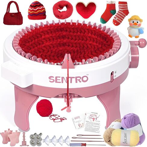 PKHOUHYI Sentro Knitting Machine, Sentro 40 Needles Knitting Machine Automatic Circular Weaving Spinning Knitting Loom Machine Kit for Adults and Beginners for Scarf/Hats/Sweater/Kintting Toys in Kuwait