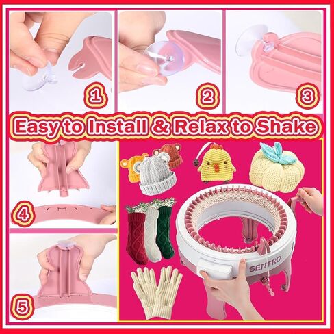 PKHOUHYI Sentro Knitting Machine, Sentro 40 Needles Knitting Machine Automatic Circular Weaving Spinning Knitting Loom Machine Kit for Adults and Beginners for Scarf/Hats/Sweater/Kintting Toys in Kuwait