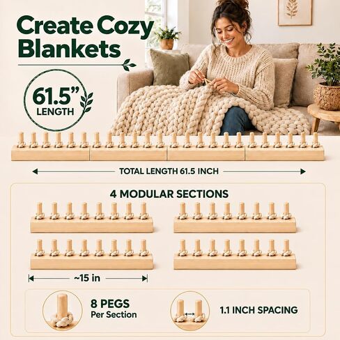 Tirphy 61.5 Inch Chunky Blanket Loom Kit for Sofa Throws and DIY Blankets in Kuwait
