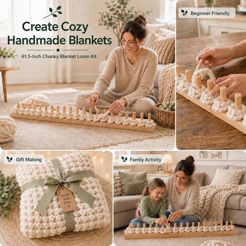 Tirphy 61.5 Inch Chunky Blanket Loom Kit for Sofa Throws and DIY Blankets in Kuwait