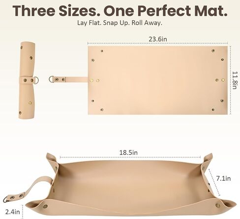 Portable Leather Wood Carving Mess Mat,Waterproof Anti-slip Wood Shavings Catcher Easy to Clean and Store Quickly,Woodworking Carving Pad for Hobby Use or Carvings Sessions(Beige) in Kuwait