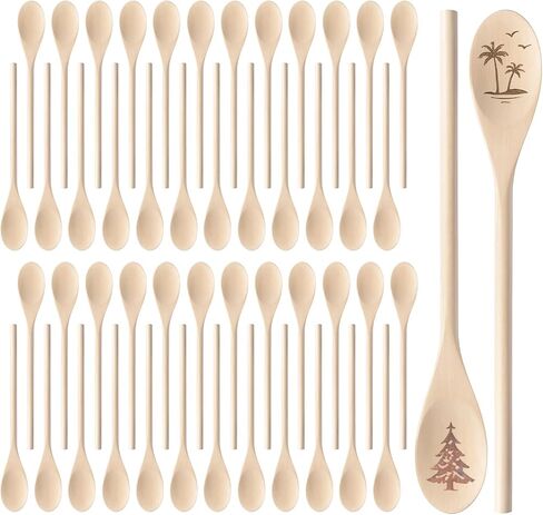 30 Pcs 12 Inch Long Handle Wooden Spoons, Wooden Decorative Spoon for Crafts, Bulk Wood Spoons for DIY Crafts, Drawing, Carving, Decoration in Kuwait