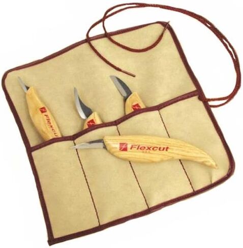 FLEXCUT Wood Carving Tools Set 4 Piece Carving Knife Set KN100, Whittling Knives Include Solid Ash Handle in Kuwait