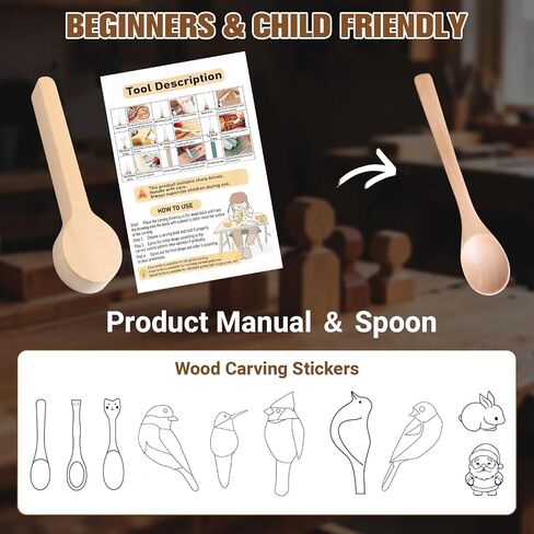 KINGBRO 20 PCS Wood Carving Kit for Beginners, Whittling Kit for Beginner and Kids, Wood Carving Tools with Safety Protection. 8 pcs Whittling Knife Wood Carving Set with 2 pcs Custom Sticker in Kuwait