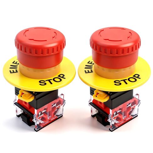 mxuteuk Momentary Start Stop Switch Push Button + 1NC Red Mushroom Latching Emergency e Stop Switch Station Box Pushbutton Switch HZ-JTSS in Kuwait