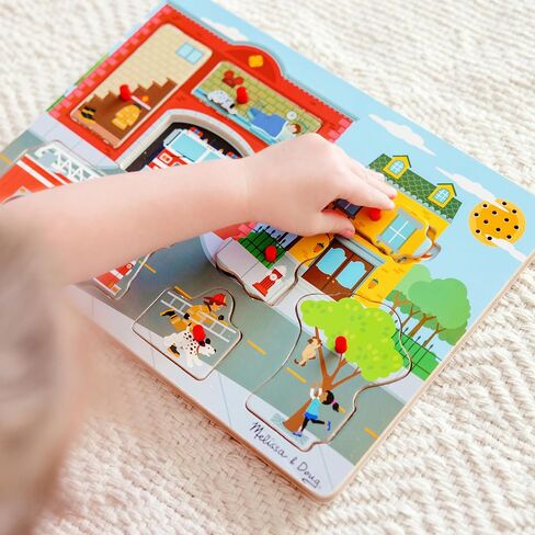 Melissa & Doug Around The Fire Station Sound Puzzle - Wooden Peg Puzzle (8 pcs) in Kuwait