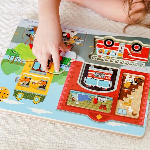 Melissa & Doug Around The Fire Station Sound Puzzle - Wooden Peg Puzzle (8 pcs) in Kuwait