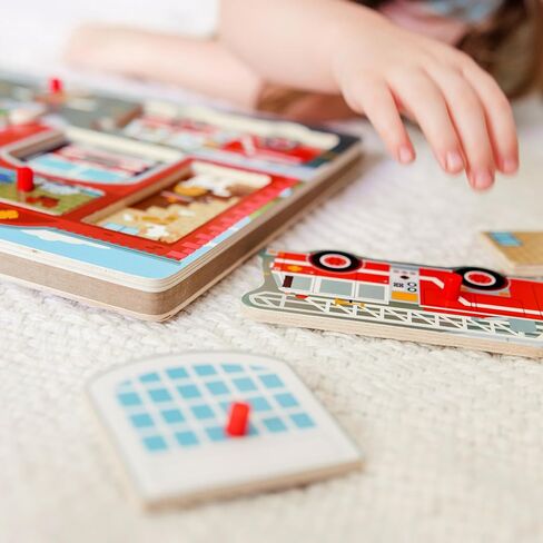 Melissa & Doug Around The Fire Station Sound Puzzle - Wooden Peg Puzzle (8 pcs) in Kuwait