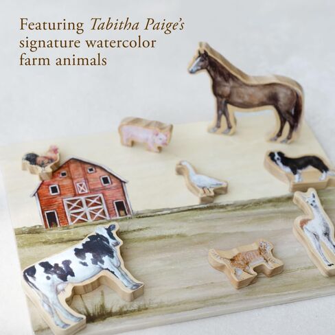 Farm Animals Chunky Wooden Puzzle: A Tabitha Paige Wooden Puzzle for Toddlers 1-3 in Kuwait