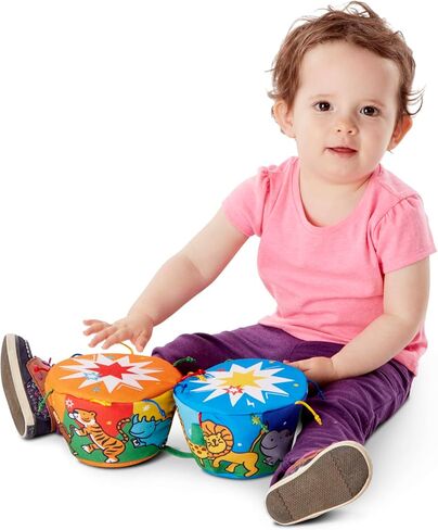 Melissa & Doug K's Kids Bongo Drums Soft Musical Instrument, Multicolor, 1 EA in Kuwait