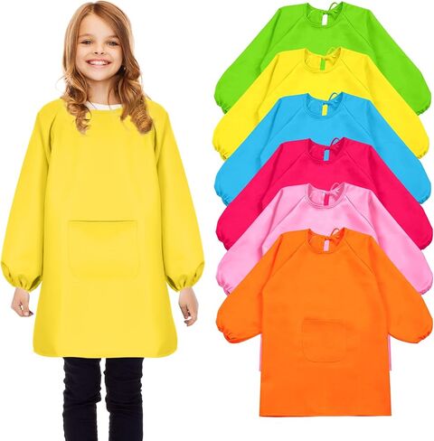 Geyoga Kid Art Smock Long Sleeve with Pocket Waterproof in Kuwait