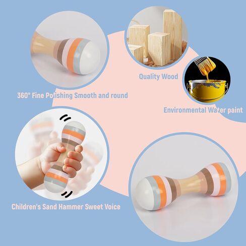 Toddler Maracas Hand Percussion Rattles Rumba Shaker for Kids in Kuwait