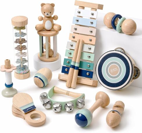 Atoylink Baby Musical Instruments Montessori Wooden Toys for Toddlers in Kuwait