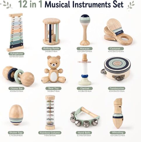 Atoylink Baby Musical Instruments Montessori Wooden Toys for Toddlers in Kuwait