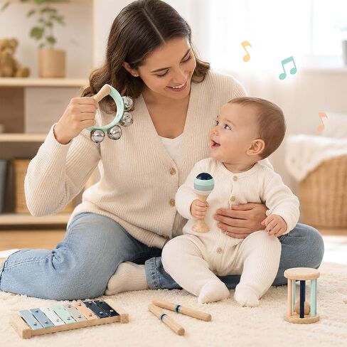Atoylink Baby Musical Instruments Montessori Wooden Toys for Toddlers in Kuwait