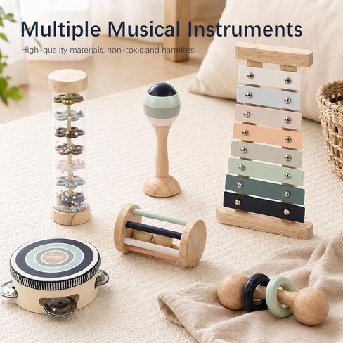 Atoylink Baby Musical Instruments Montessori Wooden Toys for Toddlers in Kuwait
