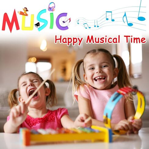 Kids Musical Instruments Set 12Pcs Wooden Toddler Music Toys in Kuwait