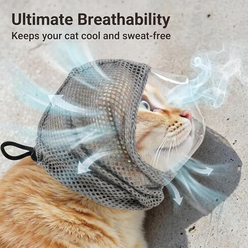 Adjustable Cat Muzzle, Soft Breathable TPU Cat Mouth Cover, Reusable Cat Grooming Muzzle for Nail Trimming, Bathing, Grooming and Vet Visit Stress Control in Kuwait