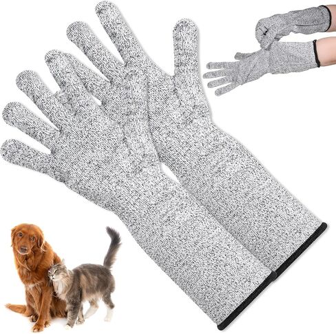 Cat Gloves Bite Proof, Pet Handling Gloves 13.8" Pet Grooming Glove in Kuwait
