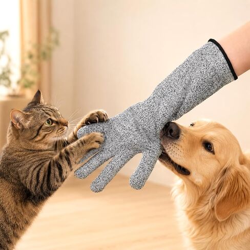Cat Gloves Bite Proof, Pet Handling Gloves 13.8" Pet Grooming Glove in Kuwait