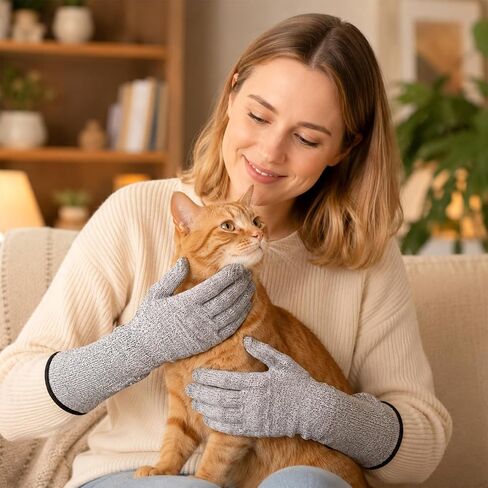 Cat Gloves Bite Proof, Pet Handling Gloves 13.8" Pet Grooming Glove in Kuwait