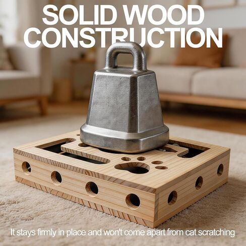 Cat Scratch Puzzle Box for Indoor Cats, Wooden Cat Enrichment Toy in Saudi Arabia