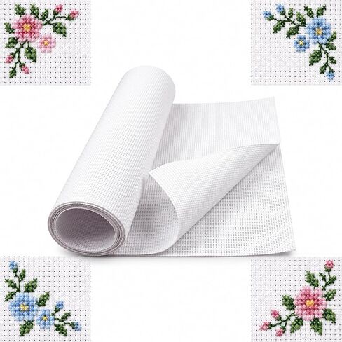 13CT White Aida Cloth Cross Stitch Fabric for Needlepoint DIY 20in x 18in in Kuwait