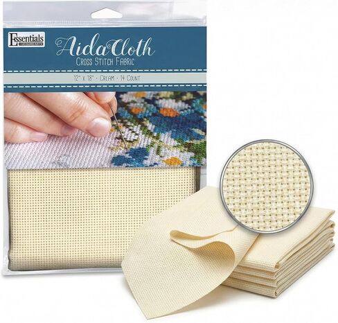 Cross Stitch Fabric Aida Cloth 14 Count Cream 12X18 Inch Cotton Even Weave in Kuwait