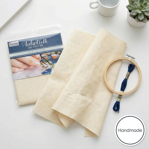 Cross Stitch Fabric Aida Cloth 14 Count Cream 12X18 Inch Cotton Even Weave in Kuwait