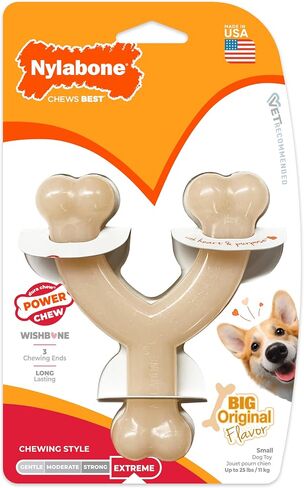 Nylabone Power Chew Wishbone Dog Chew Toy, Original Flavor, Small in Saudi Arabia
