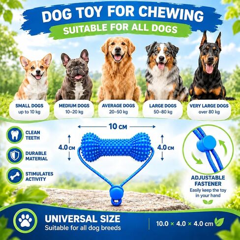 2Pc Dual-Action Canine Dental Prop，bite and Brush Dental Toy for Dogs, Teeth Cleaning Fresh Dog Tartar and Plaque Remover, Woof Tooth Hard Off, Brushing Toothbrush Tools Care Chew Toys in Kuwait