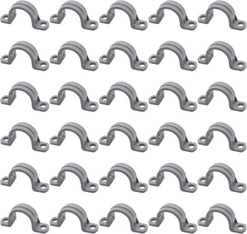 حزام أنابيب PVC من BENLIUDH مقاس 1-1/4 بوصة، مشابك أنابيب قناة بفتحتين ودعامات الأنابيب البلاستيكية (20 قطعة) in Kuwait