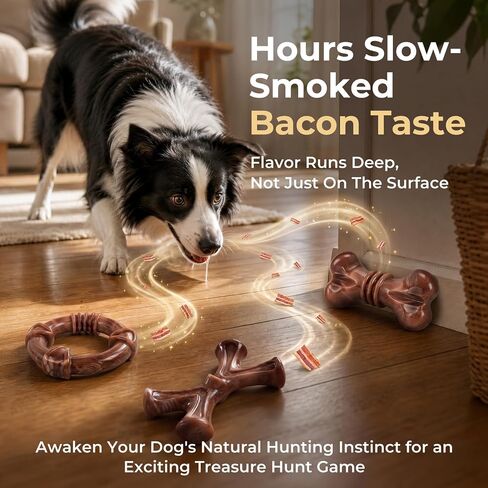 3-Pack Tough Dog Chew Toys for Aggressive Chewers, 25-65 lbs, Brown in Kuwait