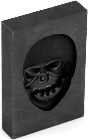 Skull Graphite Casting Mold, Metal Ingot Mold for Melting Refining Aluminum Copper Brass, Jewelry Making Casting Tool in Kuwait