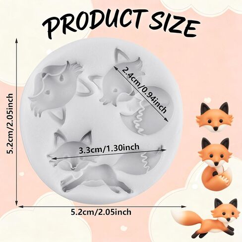 Fox Polymer Clay Mold Animal Fox Silicone Molds in Kuwait