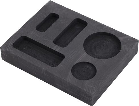 5-in-1 Graphite Ingot Mold, High Temperature Casting Mold Crucible Tool for Melting Casting Smelting Gold Silver Copper Aluminum Brass & Zinc Metal for DIY Jewelry Making Melting in Kuwait