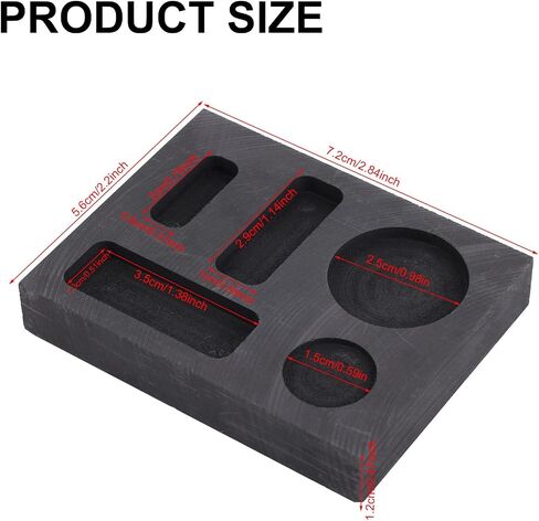 5-in-1 Graphite Ingot Mold, High Temperature Casting Mold Crucible Tool for Melting Casting Smelting Gold Silver Copper Aluminum Brass & Zinc Metal for DIY Jewelry Making Melting in Kuwait