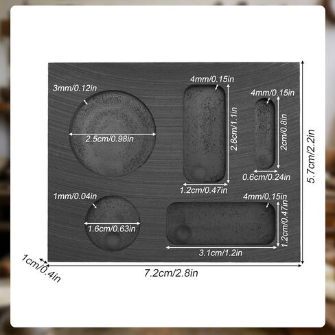 2pcs Graphite Mold Set, Mini Graphite Casting Ingot Mold for Casting Gold Silver Aluminum Copper & Brass High-Purity DIY Metal Melting & Refining Kit for Jewelry Making in Kuwait