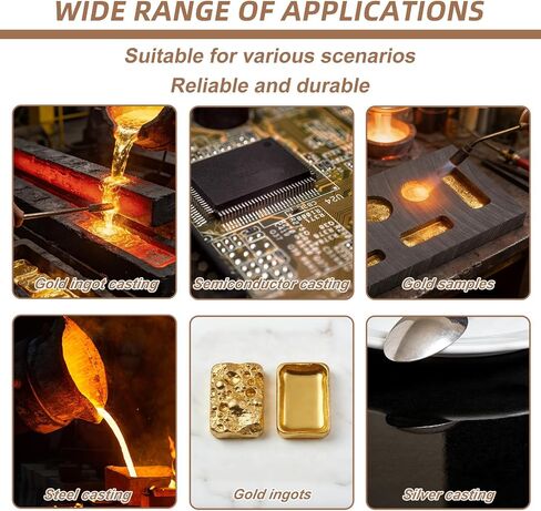 2pcs Graphite Mold Set, Mini Graphite Casting Ingot Mold for Casting Gold Silver Aluminum Copper & Brass High-Purity DIY Metal Melting & Refining Kit for Jewelry Making in Kuwait