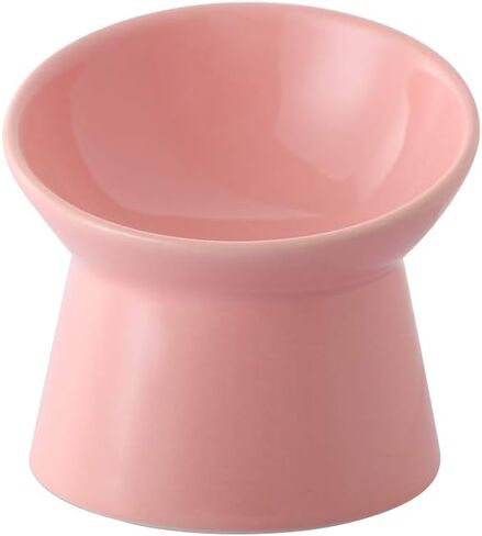 Elevated Cat Bowls, 15° Tilted Ceramic Cat Food Bowl, Senior Cats, Wide & Shallow, Kittens to Adult Cats & Small Dogs, Whisker-Friendly, Stable Base, Easy to Clean, Dishwasher Safe, Lead& Cadmium Free in Kuwait
