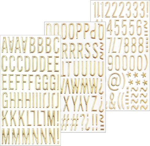 169Pcs 3D Gorgeous Gold Letter Stickers - 1In Resin Alphabet A to Z, Numbers 1 to 9, Glitter Letters for Scrapbooking, Grad Cap Decoration, DIY Crafts Art Making - 1mm in Kuwait